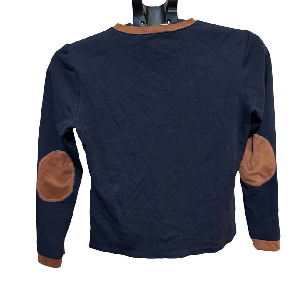 Arista Equestrian Women's Quintessential V-Neck Navy Blue Brown Small‎ Horse - Picture 5 of 12